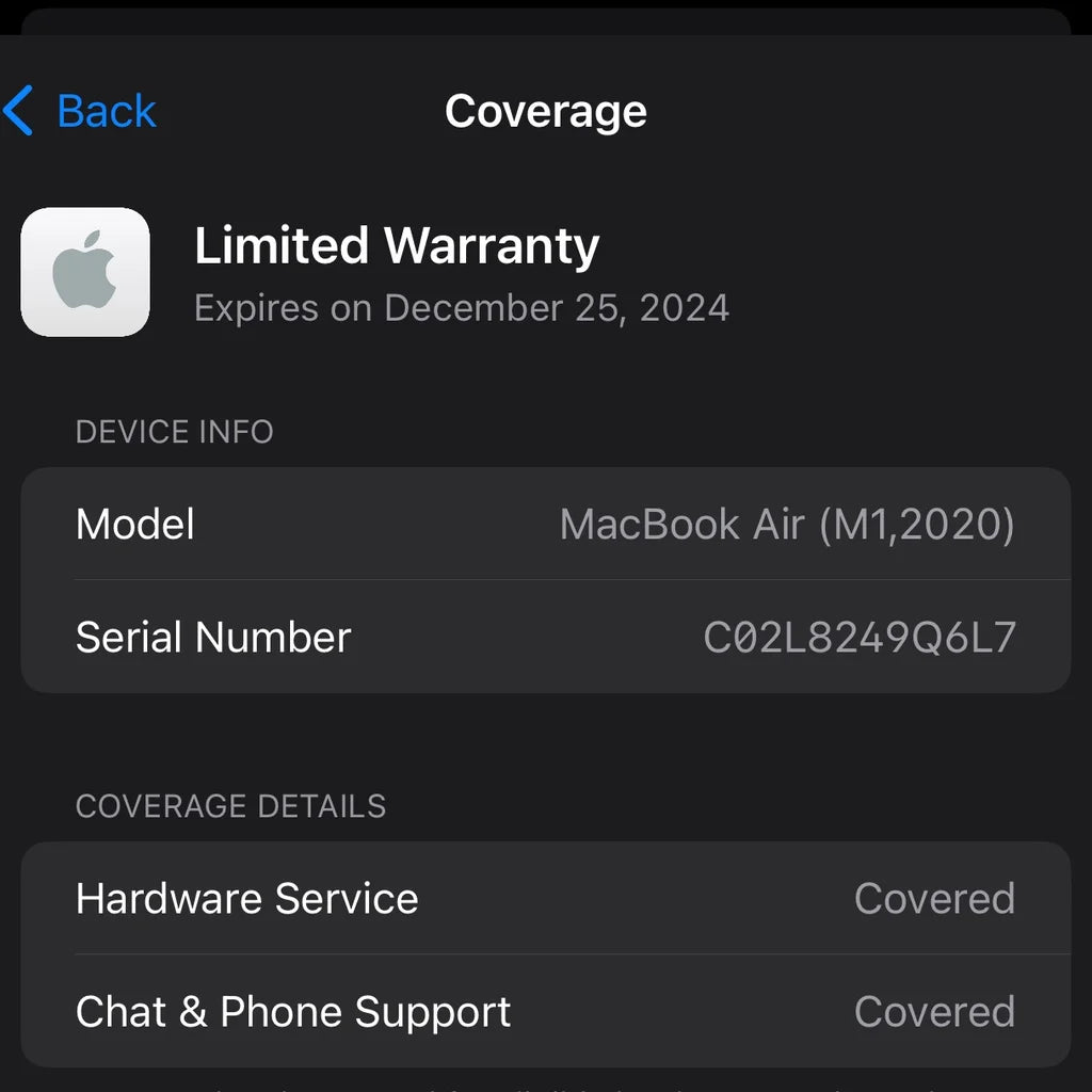 MacBook Air M1 New Sealed With Apple Care Till December