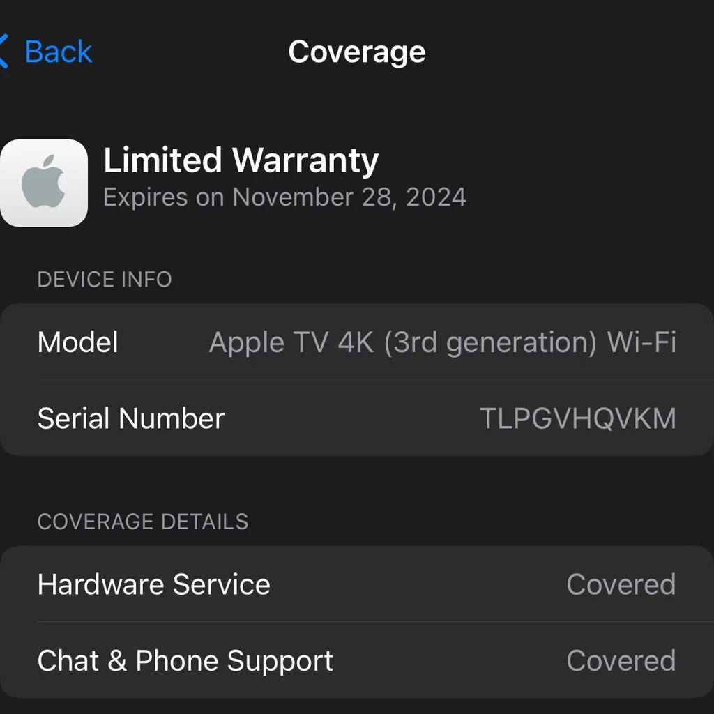 Apple TV 4K (3rd generation) Newest With Apple Care Till Nov 2024