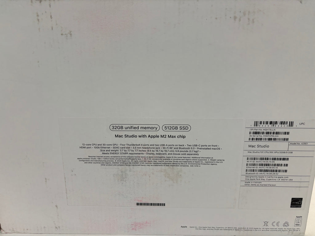 Apple Mac Studio M2 Max/32/512