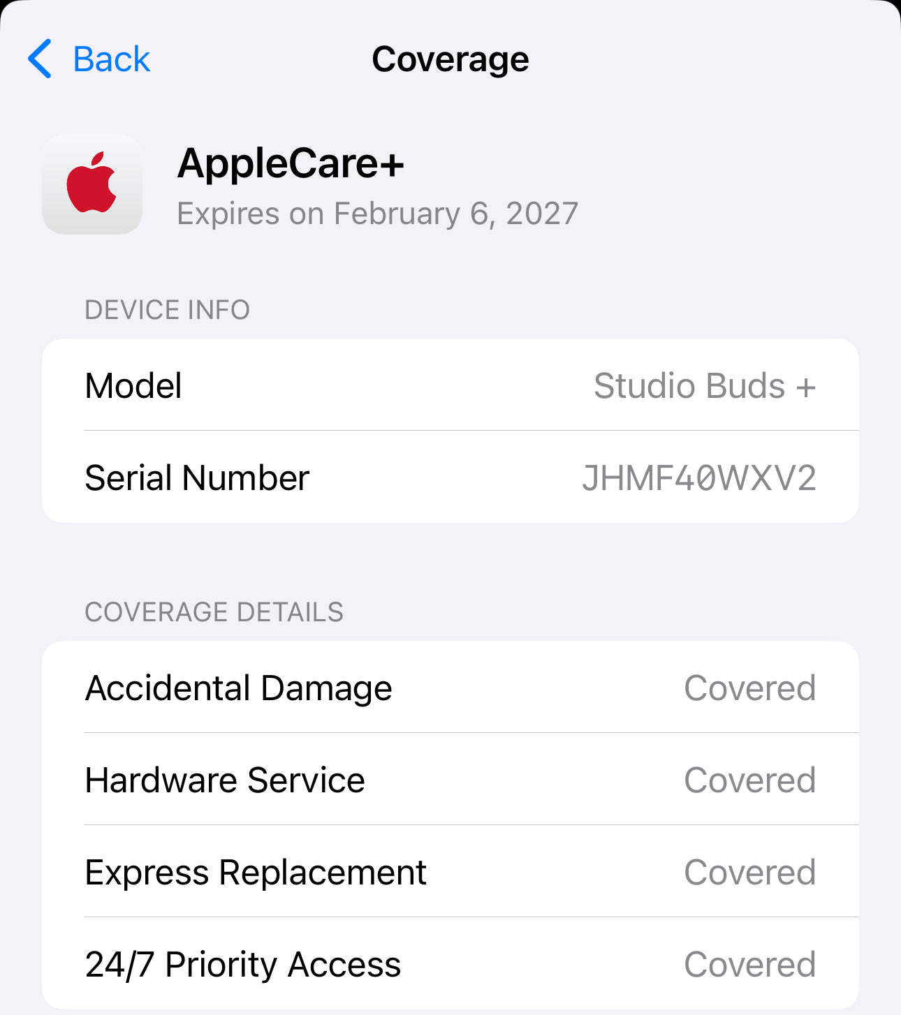 Beats Studio Buds + True Wireless Noise Cancelling Apple Care Plus Till 2027