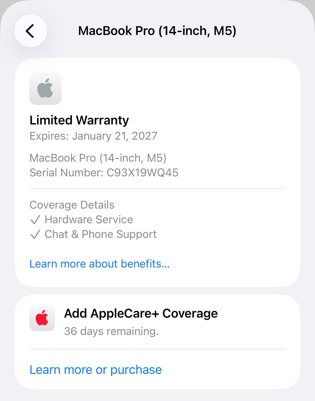 MacBook Pro 14inch M5-24GB Ram-1TB New with full year Apple warranty