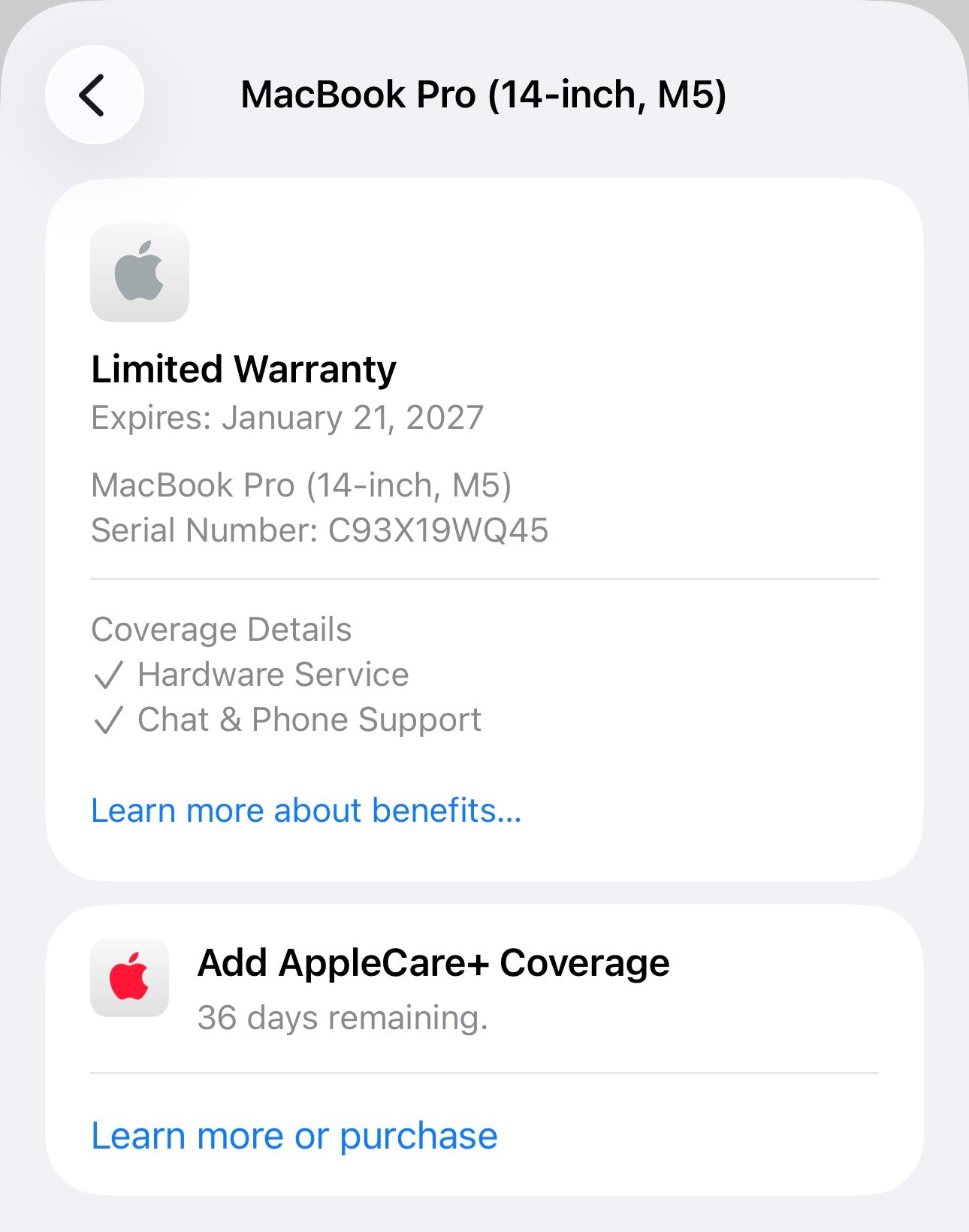 MacBook Pro 14inch M5-24GB Ram-1TB New with full year Apple warranty