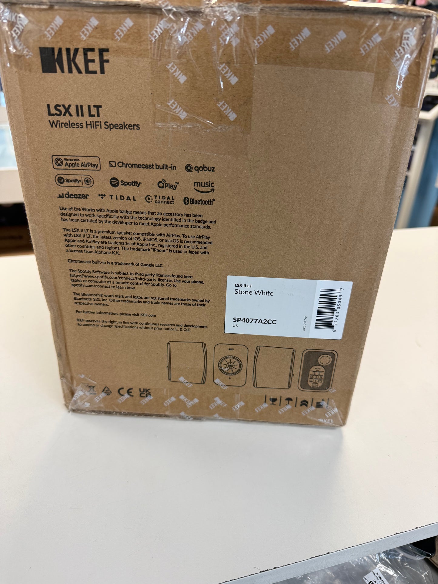 KEF LSX II LT Wireless HiFi Speakers Set Of 2 - Stone White