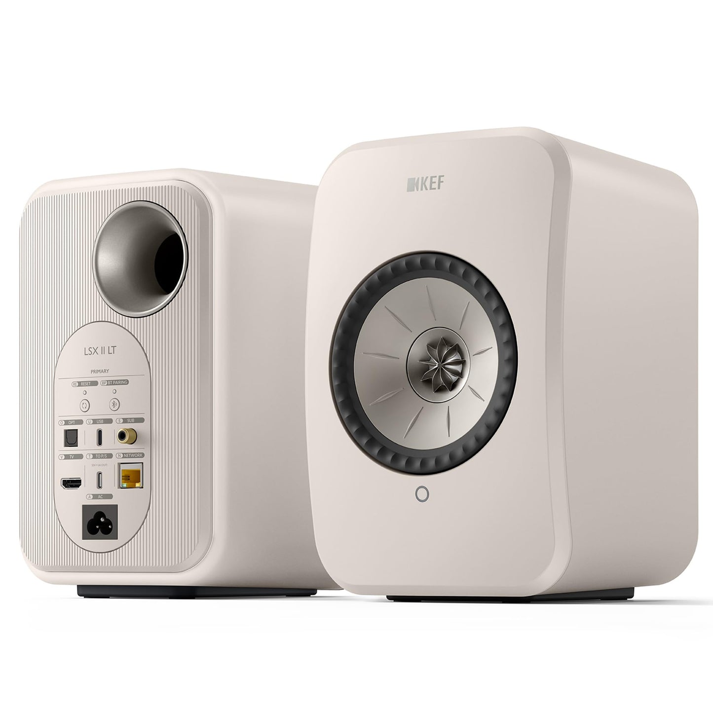 KEF LSX II LT Wireless HiFi Speakers Set Of 2 - Stone White