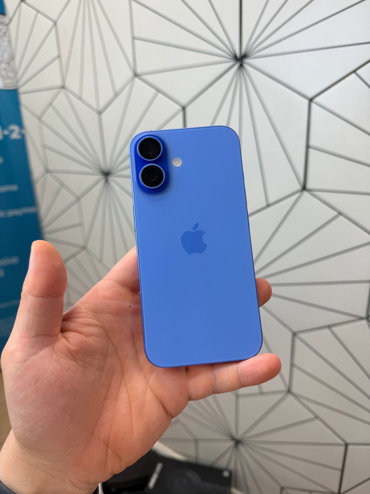iPhone 16 Blue Dual SIM card (physical & E-sim) Unlocked with Apple care til Sep