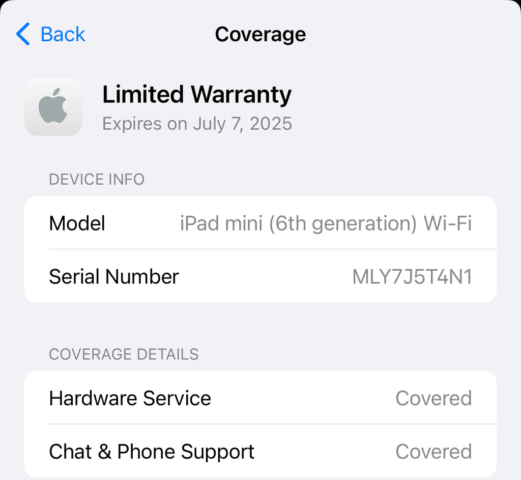 iPad Mini 6th Gen New sealed Starlight with Apple care til July 2025