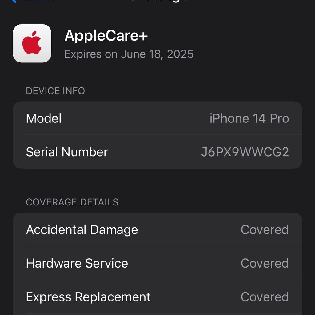 iPhone 14 Pro 256GB Black New Unlocked with Apple Care Plus till 2025